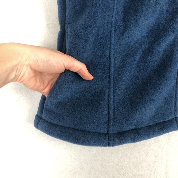 Outback Women's Size Medium Blue Hooded Full Zip Front Sleeveless Fleece Vest - Picture 3 of 10